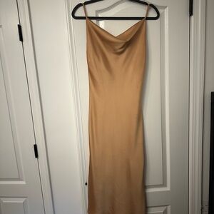 Petal & Pup Tan Cowl Neck Midi Dress